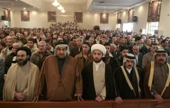 musulmans irakiens, chefs tribaux lors de la messe dite par le carinal Emmanuel II